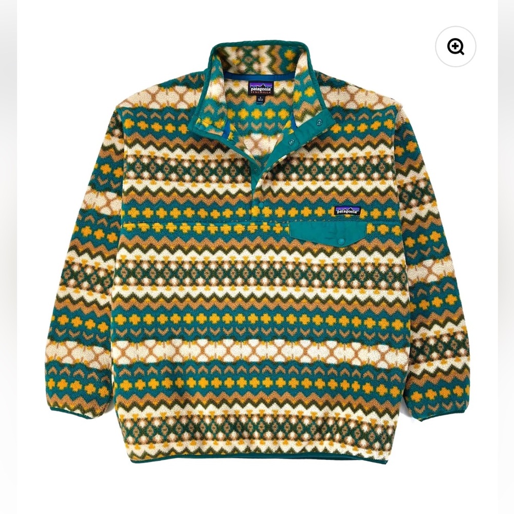 Patagonia Printed Synchilla Snap-T, Cliff: Arbor Green